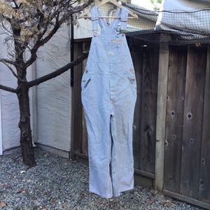 Hey Gang the miner overalls adult size 3 striped denim pin striped cotton